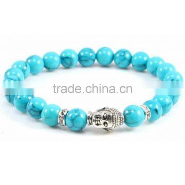 2015 fashion DIY Blue Turquoise Bracelet Yu Ga Buddha