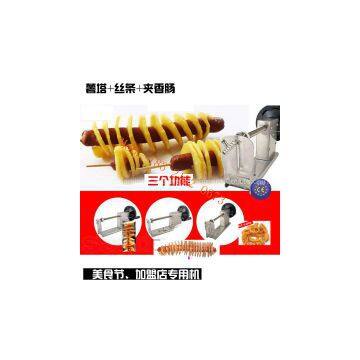 Manual Whirlwind Twist Hot Dog Potato Machine Tornado Potato Slicer Automatic Spiral Potato Cutter photo-2