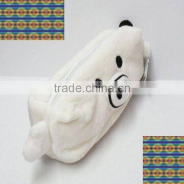 white pig plush pencil case for kids as a gift