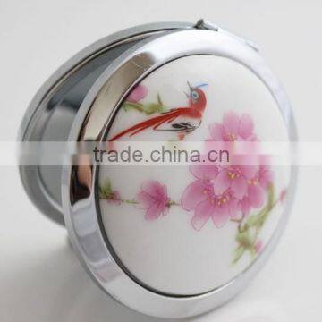 Ceramic Cosmetic Mirror/Porcelain Pocket Mirror/Chinese National Style Chinaware Make Up Mirror,Promotion Dress up Mirror