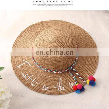 Parrel Truck Parent-Offspring Straw Hat Large Eaves Sunscreen Beach Hat photo-2