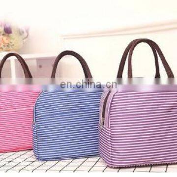 Portable Thermal Lunch Bags for Women Men Multifunction Oxford Striped Large Storage Tote Food Picnic Insulation Bags photo-2