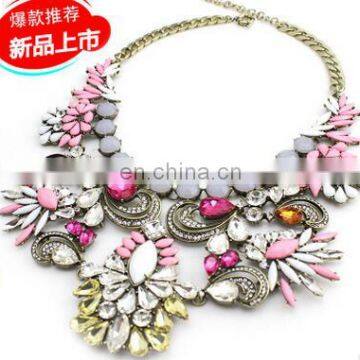 Luxury Evenning Dress Exaggerated Bohemia Colorful Flower Necklaces&Pendants