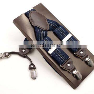 3.5cm box packing striped design mens braces suspenders