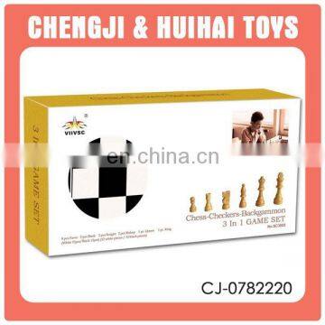 3 in 1 international board wooden chess set