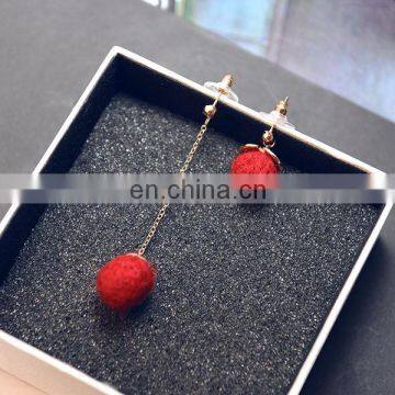 2017 New Design Lovely Ball Pure Color Earrings