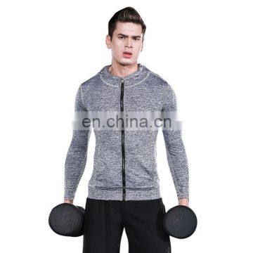 Compression Fitness Men Bodybuilding Running Jacket Autumn Winter Wear Clothing Solid Hooded Crossfit Sportwear Gym Shirts