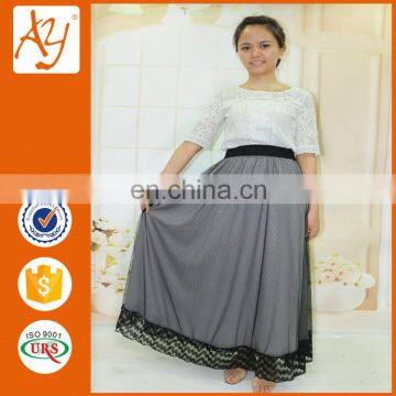 Fancy lady long lace skirt top designs