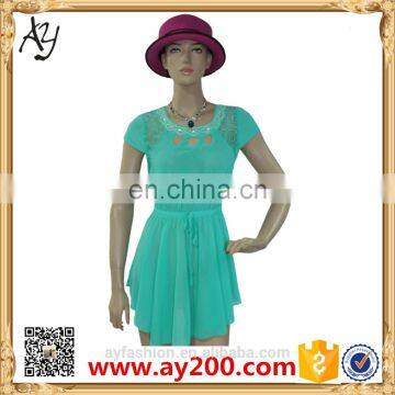 Summer New Fashion Ladies Blue Chiffon Tops Sexy Casual Blouses For Women 2016 photo-2