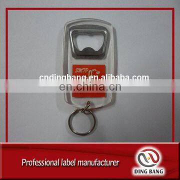 Professional OEM Factory Custom Made High Definition Logo Promotion Souvenir Hard Acrylic Bottle Opener Keychain