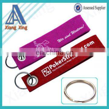 High quality felt short key chain with silkscreen printing logo