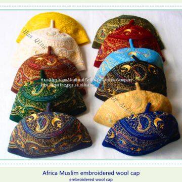 Africa Muslim embroidered wool cap  /  Muslim wool cap /  Africa wool cap / embroidered wool cap