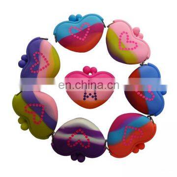 Custom Colorful Mixed Straps Mini Coin Purse Kawaii Cartoon Promotion Silicone Wallets photo-2