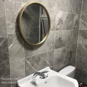 Nordic Brass Round Bathroom Mirror/anti-fog Round Mirror/hand-made 5mm High-definition Silver Mirror photo-3