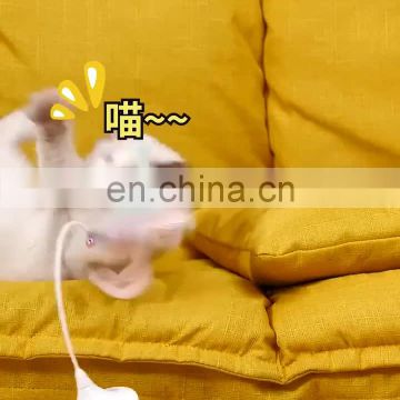 Automatic educational cat teaser toy with feather interactive rotate cat teasing toy