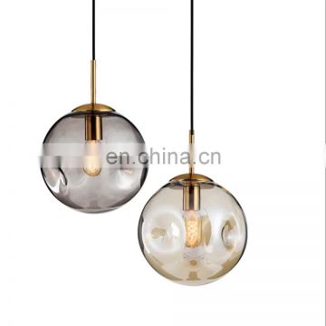 Modern Smoked Glass Decorative Round Ball Pendant Light