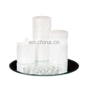 Beveled Edge Mirror Tiles for Wedding Centerpiece Mirror Candle Plate