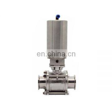Sanitary 3pc Stainless Steel Actuated Tri-Clamped Ball Valve With Actuator photo-2