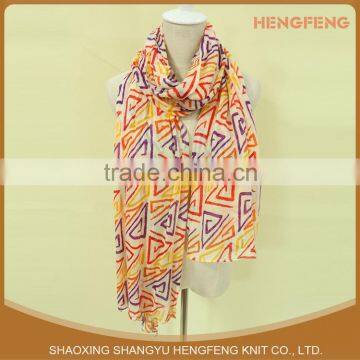 Wholesale Women Custom Fashionable multi colored 100% polyester printed chiffon Neck Scarf