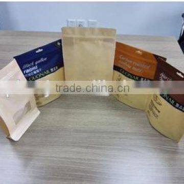 ECO-friendly kraft paper bag with zipper for coffee packaging