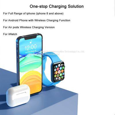 Iphone13 Wireless Charger is Suitable for Apple Watch Apple 12/11/XSMAX Watch Dedicated Airpods Pro Bluetooth Headset Three-in-one Charging Stand Fast Charging Base photo-4
