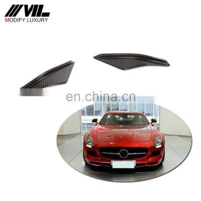 Carbon Fiber Front Bumper Canards for Mercedes Benz SLS AMG 2010-2013