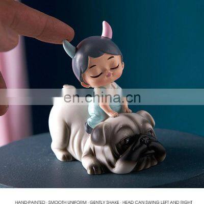 Instagram Creative Girl Heart Lovely Head Doll Car Small Decorations