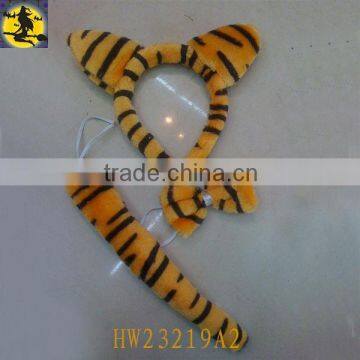 Fancy Orange Tiger-skin Devil Kit Headband with Cool Bow Tail