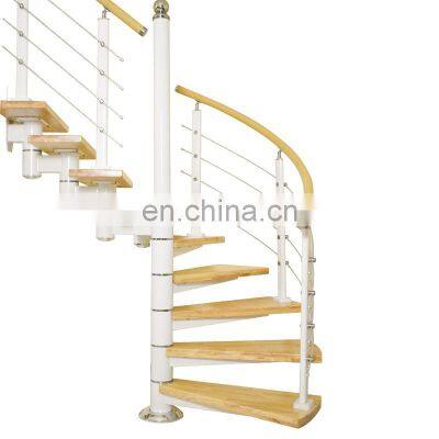 China Factory Supplier Curved Shape Steel Bar Spiral Stair Railing Design / Villa Indoor stairs iron Used Spiral Staircase