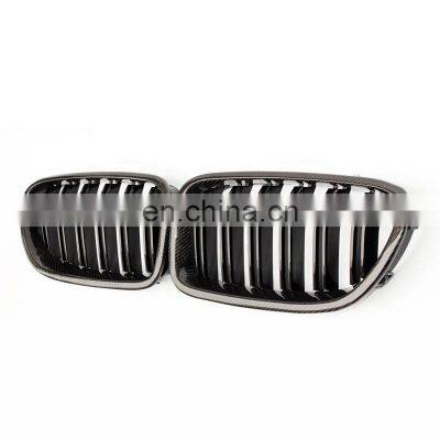 Carbon Fiber F10 double slat line Car Front Mesh Grillr For BMW 5series M5 kindly grill 2010-2017