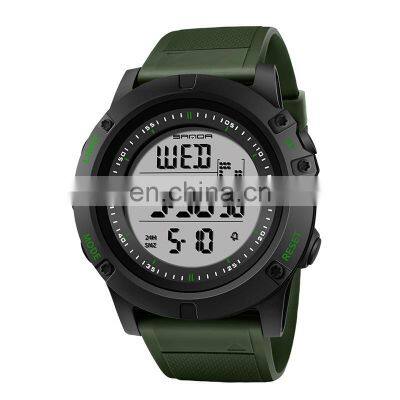 SANDA 372 Men's Sport Quartz Japan Digital Movement Silicone Rubber Watch BandMens Quality Watches For Sales