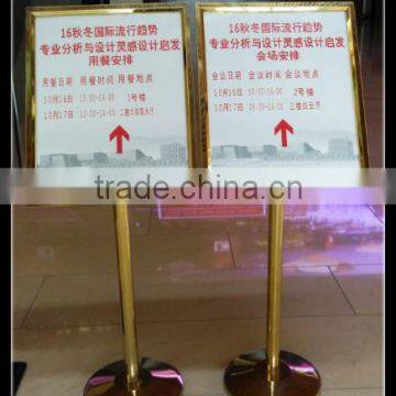 Sign Display Stand-golden Stainless Steels Floor Stand-sign Board-POP Poster Board Stands High Quality photo-2