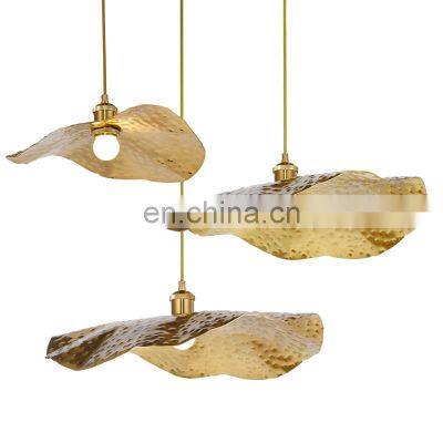 Nordic Art Simple Style Ceiling Lamp Modern Lotus Leaf Pendant Light Round Restaurant Indoor Chandelier