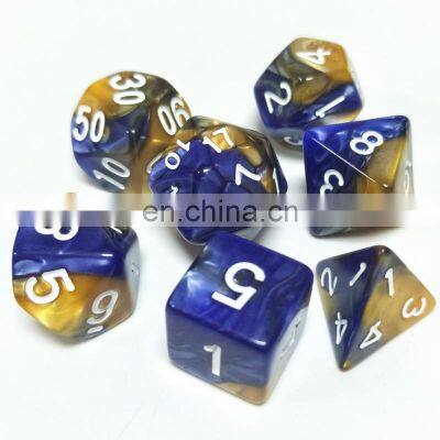 Custom Wholesale 7 Pieces Dice Role Playing Polyhedral Dice for Dungeons and Dragons Games Acrylic Plastic Double-color Dice photo-5
