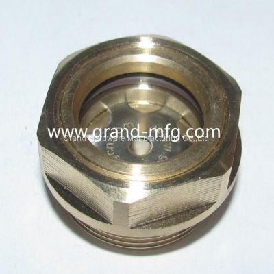 Metric solid brass oil sight glass used for compressor pump gearbox roots blower M20X1.5