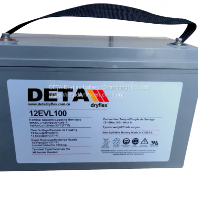 DETA Battery 12VEL100 dryflex VEL 12V100AH