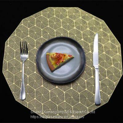 Round Shape PVC Placemats Sector Vinyl Pressed Heat Resistant Table Mats Placemat Party Decoration photo-2