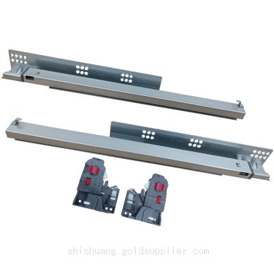 Furniture Hardware Euro Type Full Extension Concealed Undermount Soft Close Drawer Slides with 3D Adjustment Clips