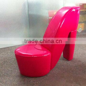 Fashion Pu red color High Heel Shoe Chair Diva shoe chair fun furniture ,high heel storage shoe chair