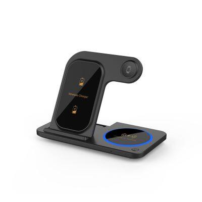 Hot Selling Portable Foldable 3 In 1 Wireless Charger Fast Charging Station Stand Dock photo-3