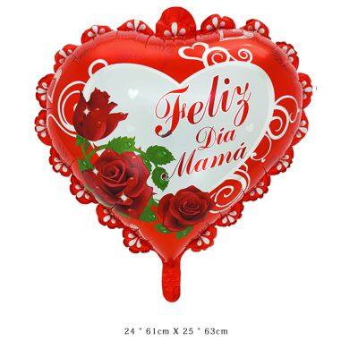 24 Inch Mother's Day Series Foil Balloon Spanish Te Amo Mama Lace Balloons for Party Decoration Custom Balloon Globos