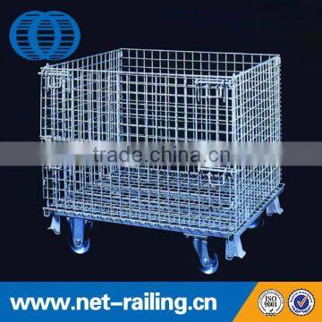 Warehouse storage wire mesh security roll cage container