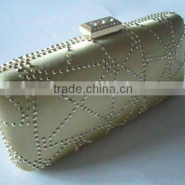 evening bag factory sell sequin clutch bag with silver soldering flower