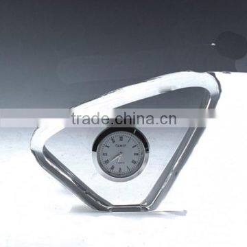 Triangle crystal block with the clock