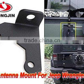 High quality stainless metal black antenna auxiliary mount bracket for jeep wrangler 2/4 doors 07-16 JK