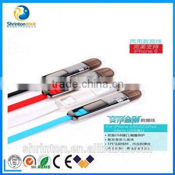 High Quality Colorful Remax 2 in 1 TPE Copper Core 2.1A USB Cable for Smartphone photo-3