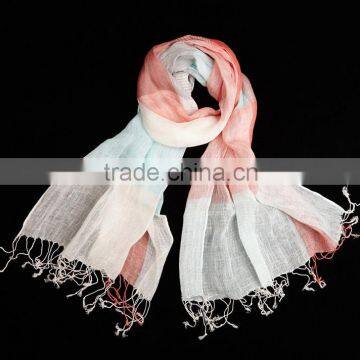 Winter Autumn Fashion Checked Plaid Striped Woven Cotton Linen Woman Scarf With Tassel photo-6