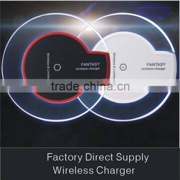 2016 transparent mini qi standard wireless charger for samsung iphone