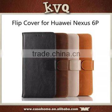 Crazy Horse PU Leather Wallet Flip Cover For Huawei Nexus 6P