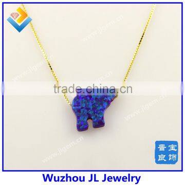 Fashion New Lucky Synthetic Elephant Opal Gemstone 925 Silver 18K Gold Jewelry photo-3